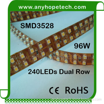 Cheapest Factory Price Dual row 3528smd 240ledm dc24v led flexible strip lighting